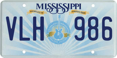 MS license plate VLH986