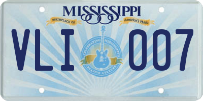MS license plate VLI007