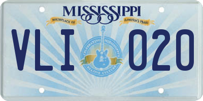 MS license plate VLI020