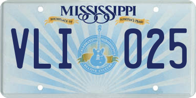 MS license plate VLI025