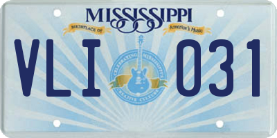MS license plate VLI031