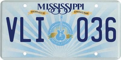 MS license plate VLI036