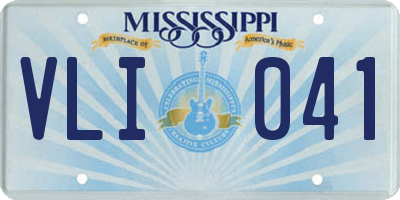 MS license plate VLI041