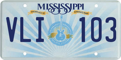 MS license plate VLI103