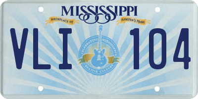 MS license plate VLI104