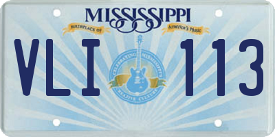 MS license plate VLI113