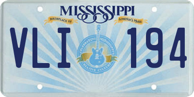 MS license plate VLI194