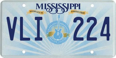 MS license plate VLI224