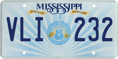 MS license plate VLI232