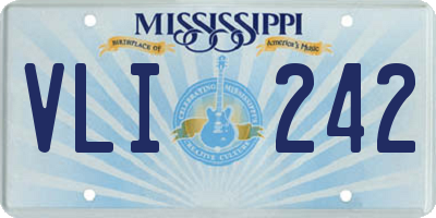 MS license plate VLI242
