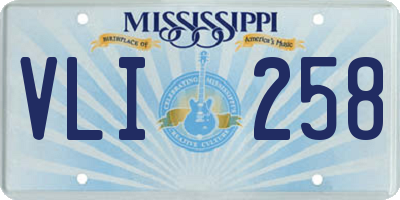 MS license plate VLI258