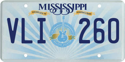 MS license plate VLI260
