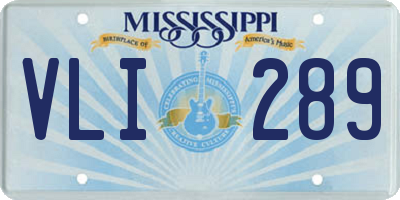 MS license plate VLI289