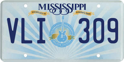 MS license plate VLI309