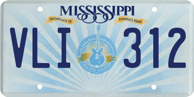 MS license plate VLI312