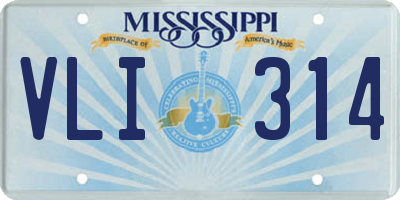 MS license plate VLI314