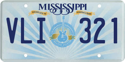 MS license plate VLI321
