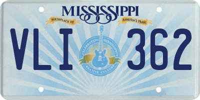 MS license plate VLI362