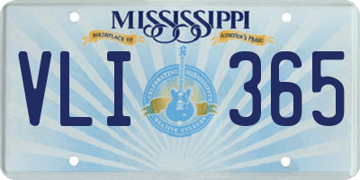 MS license plate VLI365