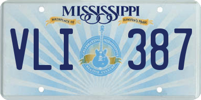 MS license plate VLI387
