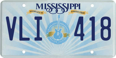 MS license plate VLI418