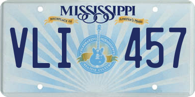 MS license plate VLI457