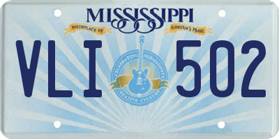 MS license plate VLI502