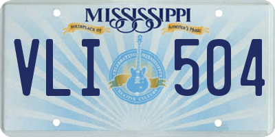 MS license plate VLI504