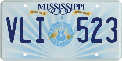 MS license plate VLI523