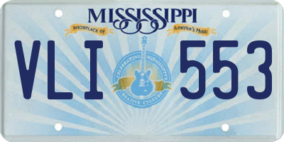 MS license plate VLI553
