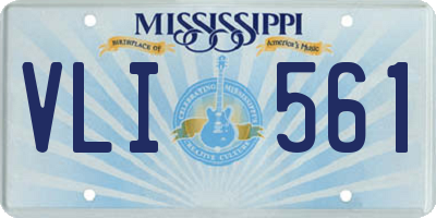 MS license plate VLI561
