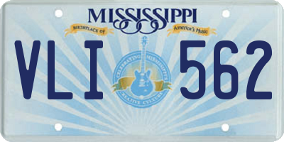 MS license plate VLI562