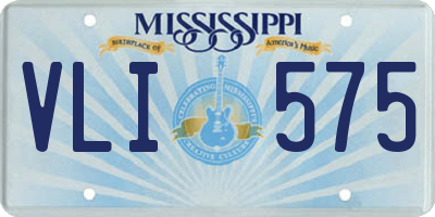 MS license plate VLI575