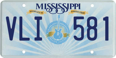 MS license plate VLI581