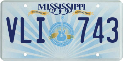 MS license plate VLI743