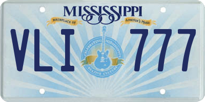 MS license plate VLI777