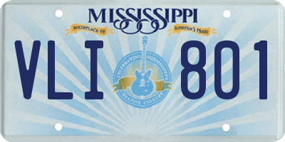 MS license plate VLI801