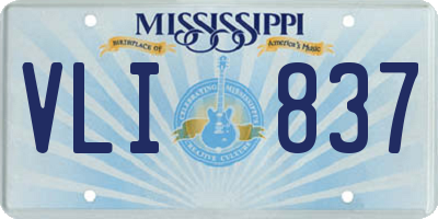 MS license plate VLI837