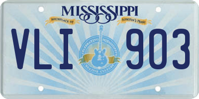 MS license plate VLI903