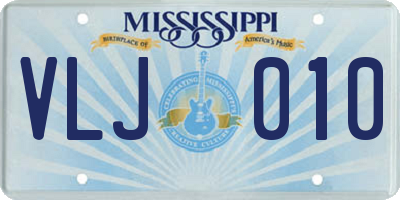 MS license plate VLJ010