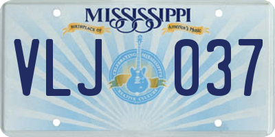 MS license plate VLJ037