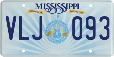 MS license plate VLJ093