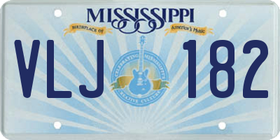 MS license plate VLJ182