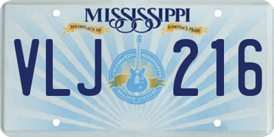 MS license plate VLJ216