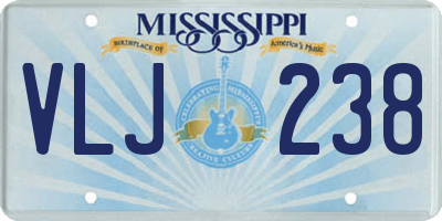 MS license plate VLJ238