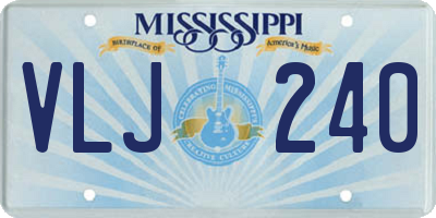 MS license plate VLJ240