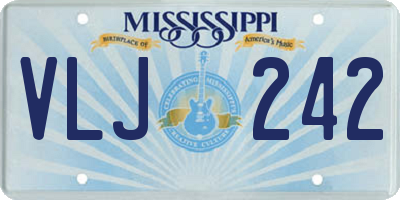 MS license plate VLJ242