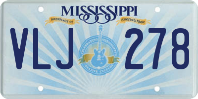 MS license plate VLJ278