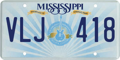 MS license plate VLJ418