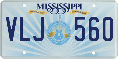 MS license plate VLJ560